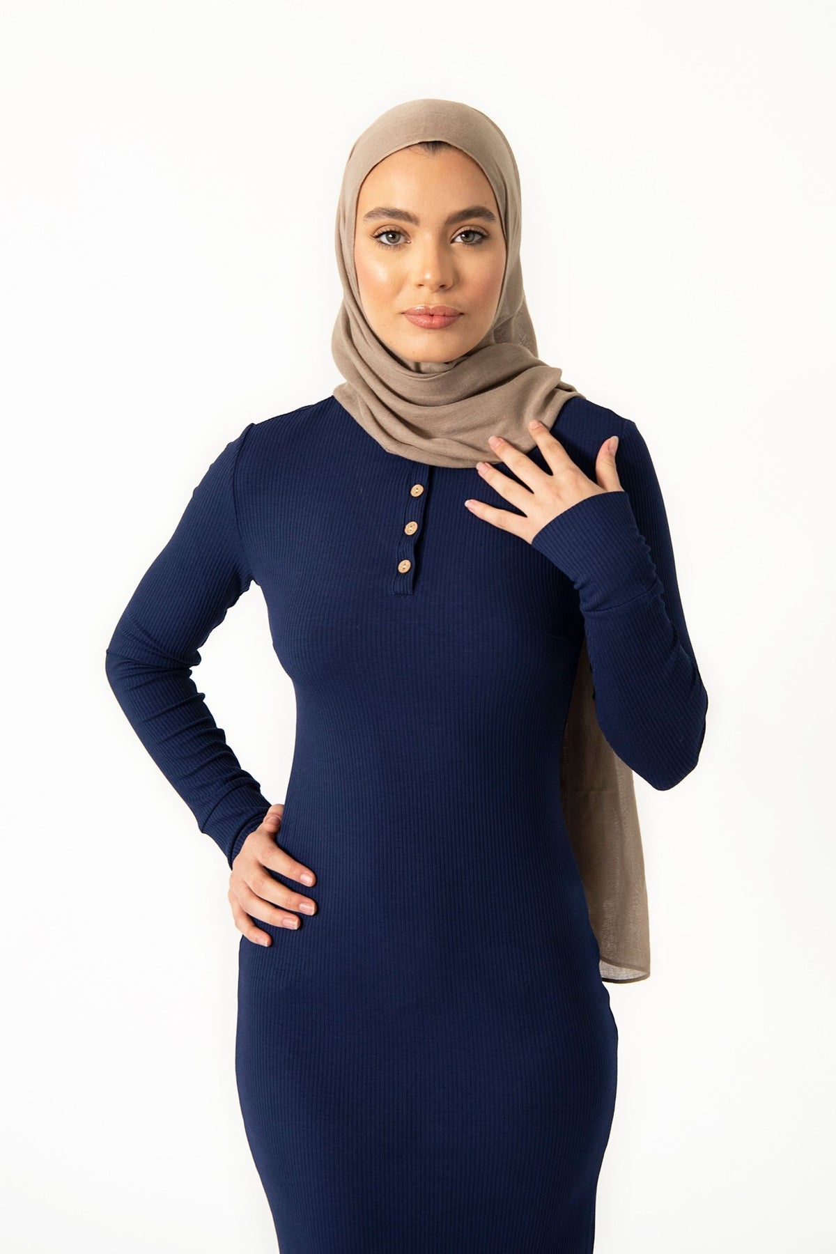 Not Your Basic Henley – Versatile Modest Ribbed Dress | Citizens of the World - Citizens Of The World