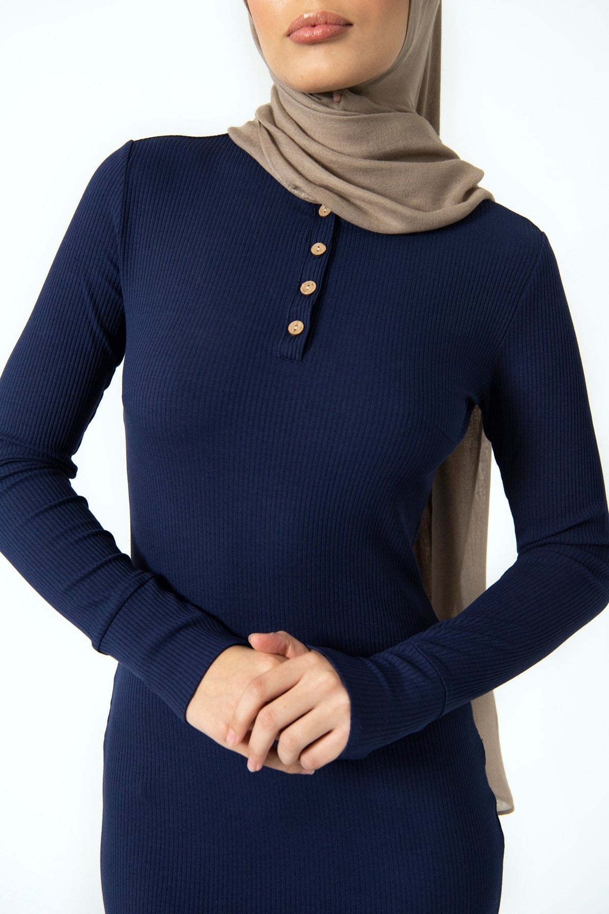 Not Your Basic Henley – Versatile Modest Ribbed Dress | Citizens of the World - Citizens Of The World
