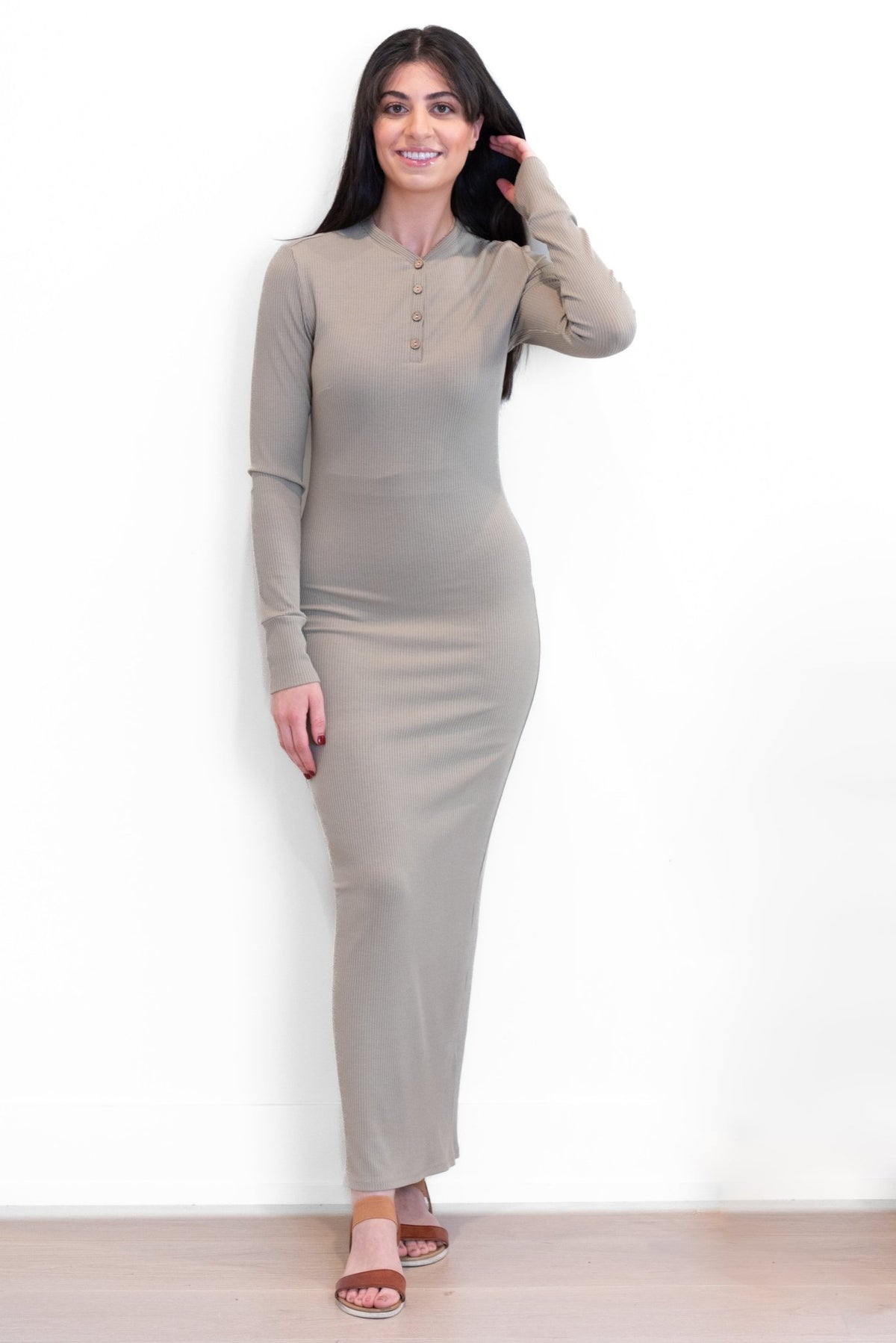 Not Your Basic Henley – Versatile Modest Ribbed Dress | Citizens of the World - Citizens Of The World