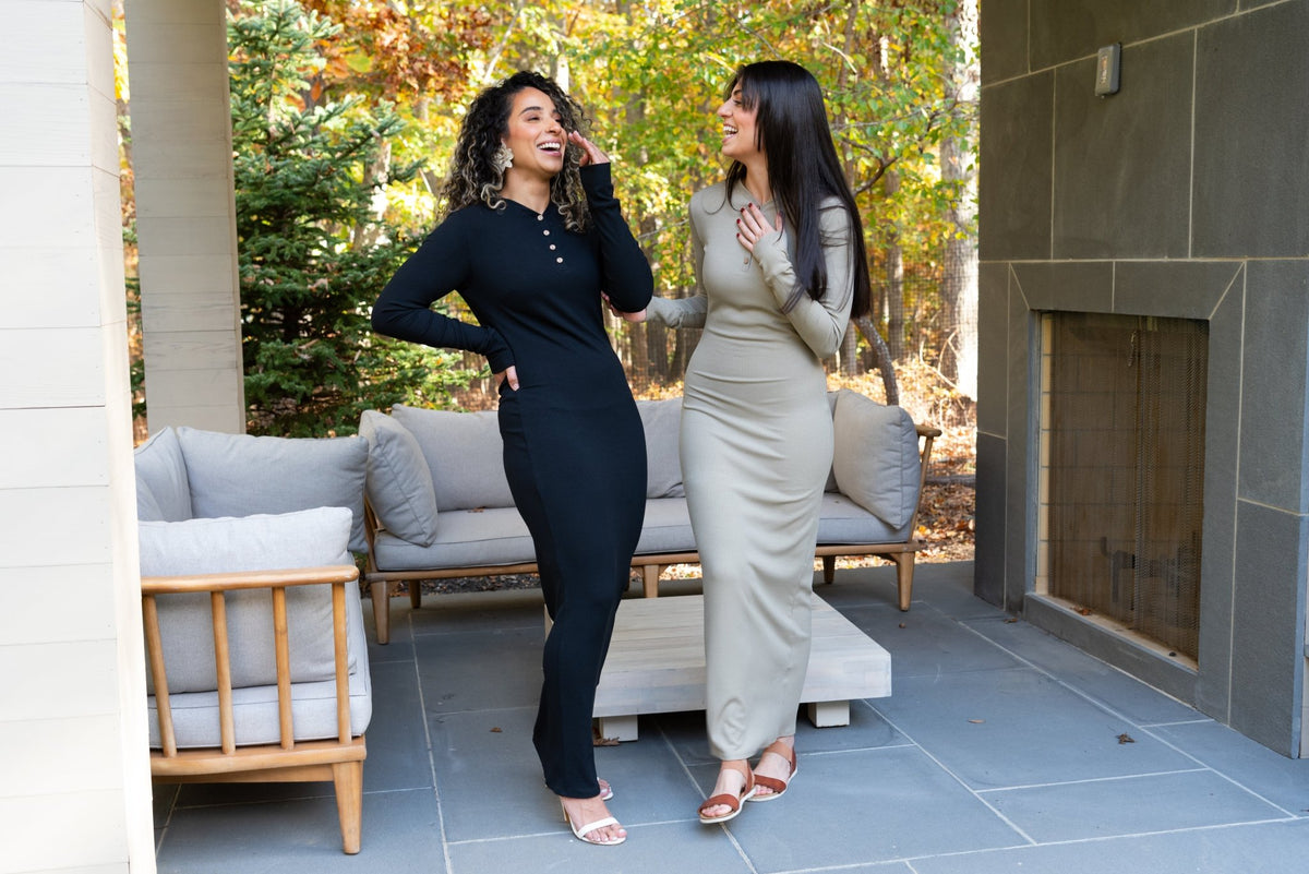 Not Your Basic Henley – Versatile Modest Ribbed Dress | Citizens of the World - Citizens Of The World