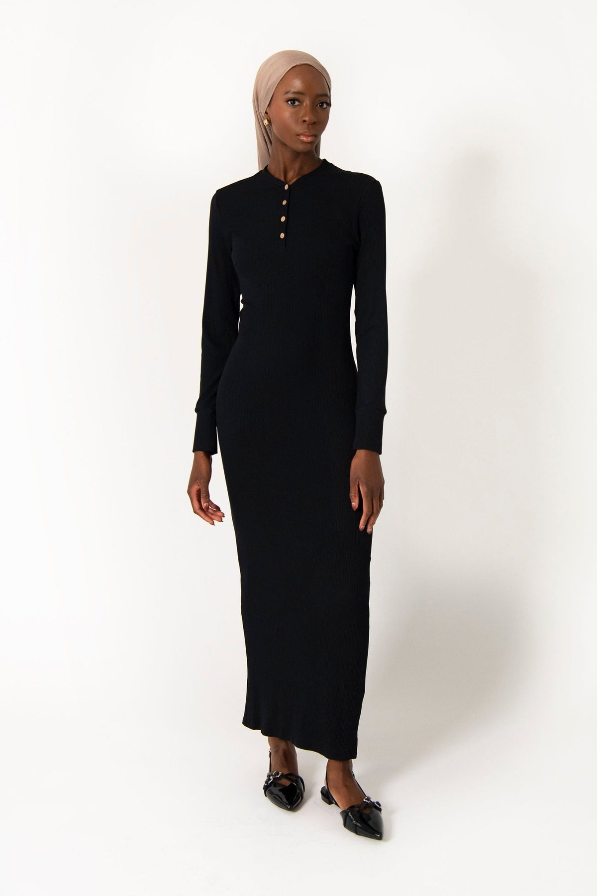 Not Your Basic Henley – Versatile Modest Ribbed Dress | Citizens of the World - Citizens Of The World