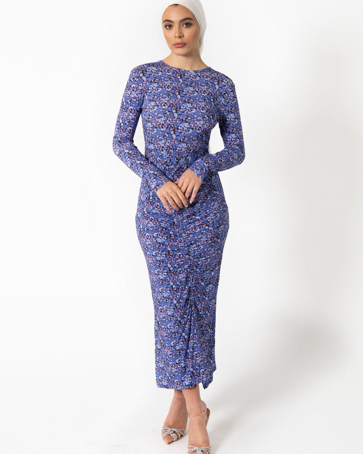 Modest Bodycon Maxi Dress | Long Sleeve Ruched