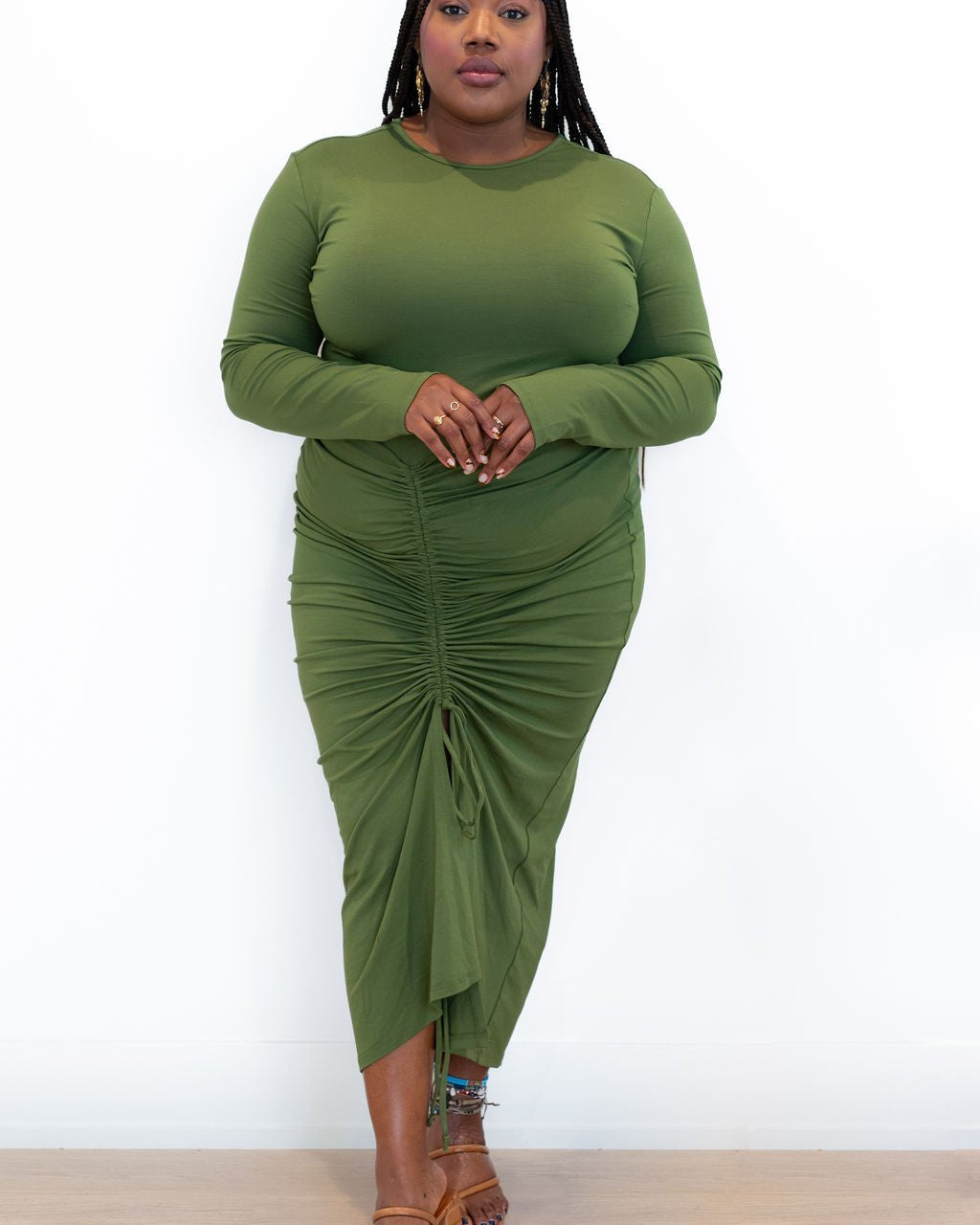 Modest Bodycon Maxi Dress | Long Sleeve Ruched